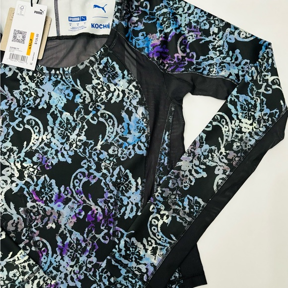 PUMA Womens Koché X Crew Neck Long Sleeve Shirt Athletic Tops Casual - Blue - Picture 10 of 13